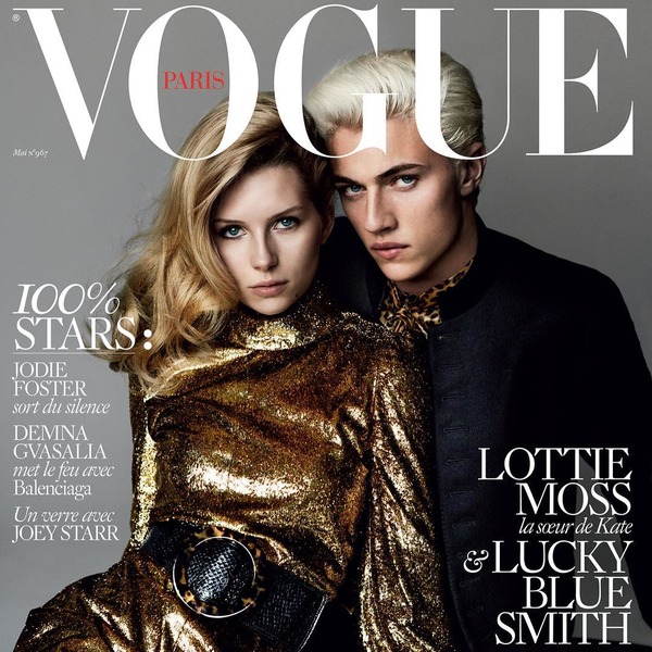 Лотти Мосс и Лаки Блю Смит на обложке Vogue Paris. 