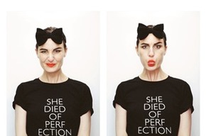 Эрин О'Коннор в футболках из новой коллекции