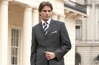 Charcoal Birdseye Three-Button Classic Suit<br>
F250.00
