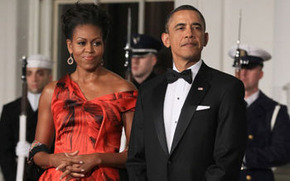 Мишель Обама в платье от Alexander McQueen 