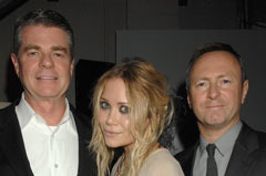 Kevin Carrigan, right, with Calvin Klein president Tom Murray and Mary Kate Olsen
