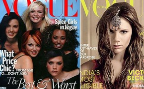 Spice Girls на обложке американского Vogue (1998) и Виктория Бекхэм на обложке индийского Vogue